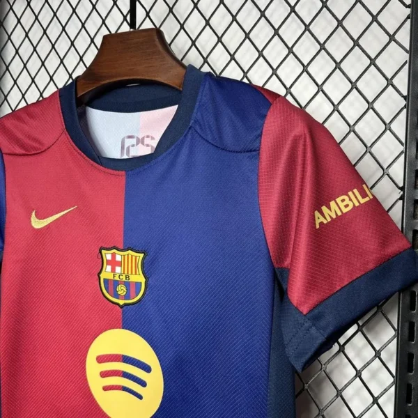 24-25 Barcelona Home Kids Kit Soccer Jersey+Shorts - Image 3