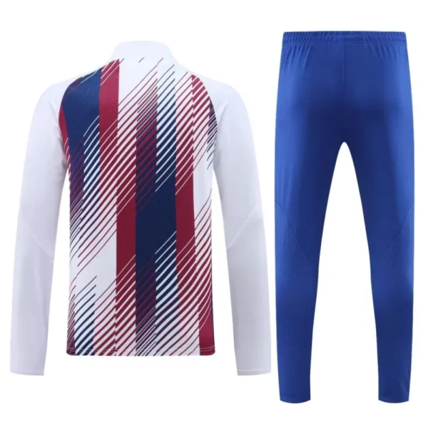 2023-24 Barcelona Zipper Sweatshirt Kit(Top+Pants) White - Image 2