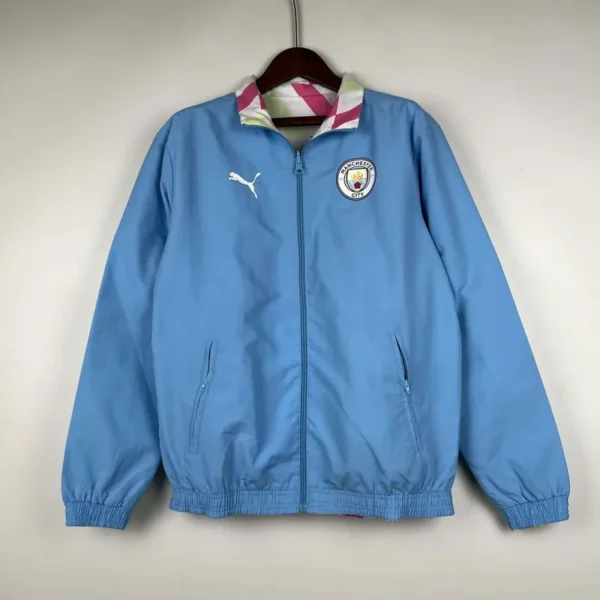 2023/2024 Manchester City Reversible Windbreaker Blue Soccer Jersey 1:1 Thai Quality - Image 13