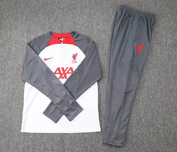 Liverpool Half-Pull Training Suit White Jersey 2023/2024 - Image 7