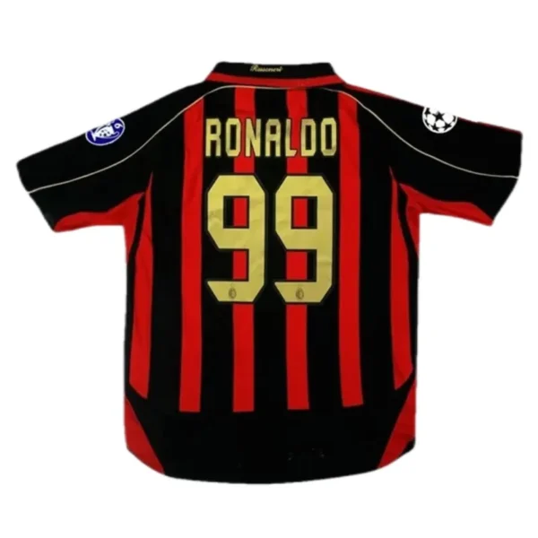 2006-07 AC Milan Ronaldo #99 Maldini #3 Kakà #22 Retro Jersey Home Replica - Image 14