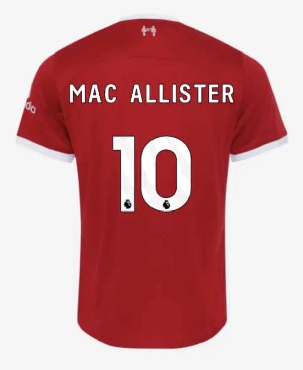 M.SALAH #11 VIRGIL #4 SZBOSZLAI #8 MAC ALLISTER #10 Liverpool Home Jersey 2023/24 - Image 4