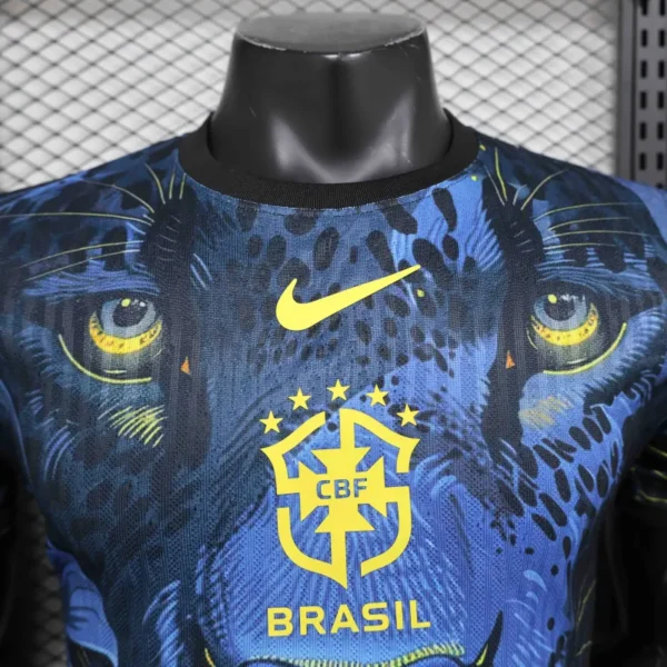 Brazil Nation 24/25 Panther Eyes Player Special Edition Blue Football Jersey - Image 5