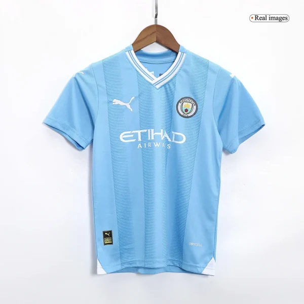 Kids Manchester City Home Kit(Jersey+Short+Socks) 2023/24 - Image 4