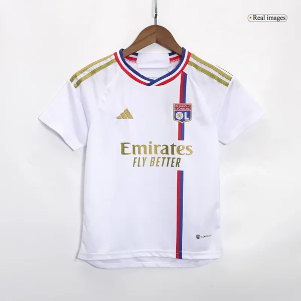 23-24 Kids Olympique Lyonnais Home Kit Jersey+Shorts - Image 4