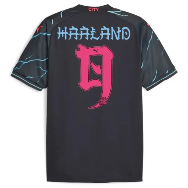 Manchester City HAALAND #9 GREALISH #10 DE BRUYNE #17 J.ALVAREZ #19 FODEN #47 Japanese Tour Printing Third Jersey 2023/24 - Image 3