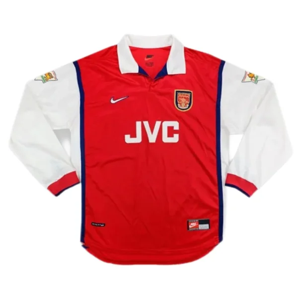 98-99 Arsenal Bergkamp #10 Retro Jersey Long Sleeve - Image 2