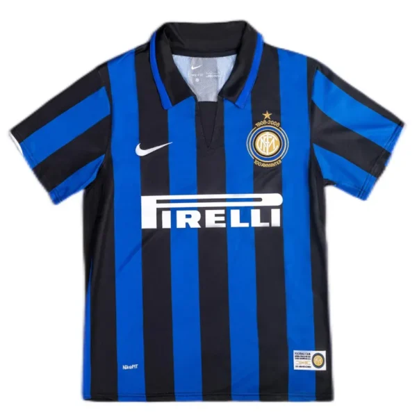 07-08 Inter Milan Retro 100th Anniversary Home Jersey - Image 7