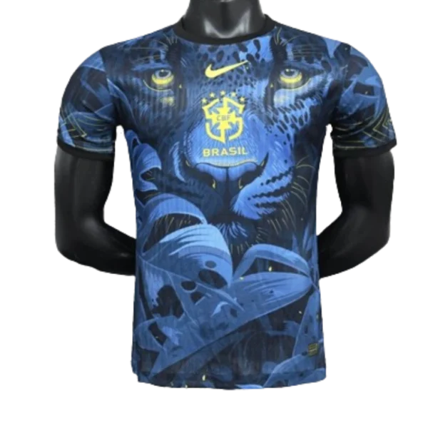 Brazil Nation 24/25 Panther Eyes Player Special Edition Blue Football Jersey