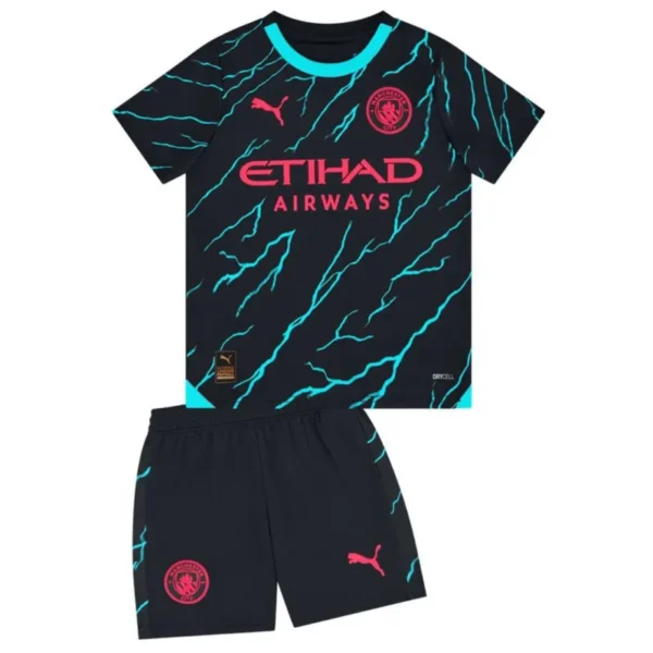 Manchester City Third Away Kit Jersey+Shorts 2023/24 - Image 2