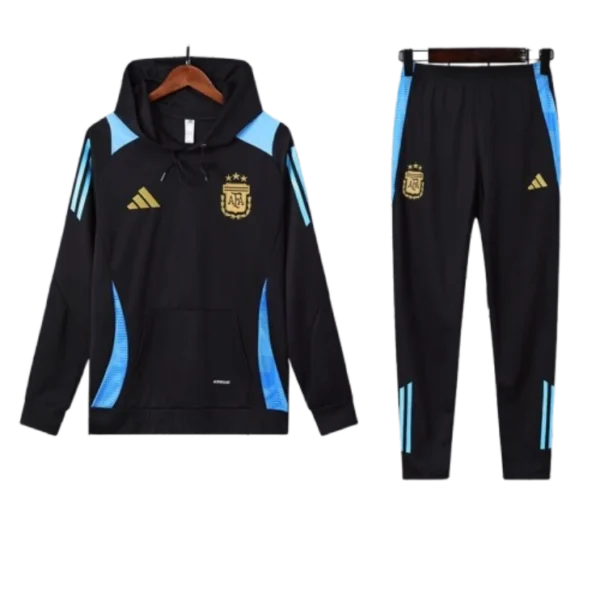Argentina Nation 2024-25 Hooded Black Training Tracksuit Kits