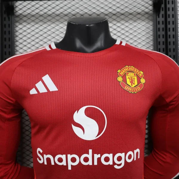 24-25 Manchester United Home Long Sleeve Player Version - Image 10