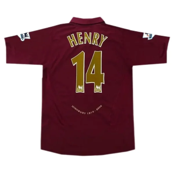 05-06 Arsenal Henry #14 Bergkamp #10 Pires #7 FABREGAS #15 Retro Jersey Home - Image 7