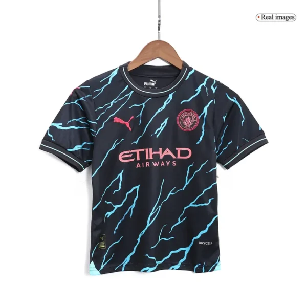 Kids Manchester City Third Away Kit Jersey+Shorts 2023/24 - Image 3