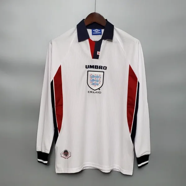 1998 England World Cup Home Retro Jersey Long Sleeve #7 BACKHAM #20 OWEN - Image 10