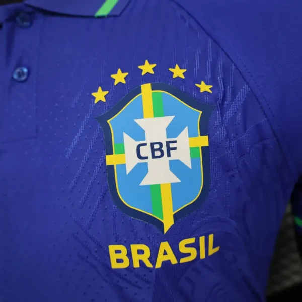 Brazil Nike Men's 2024 Slim Fit POLO Shirt - Blue - Image 4