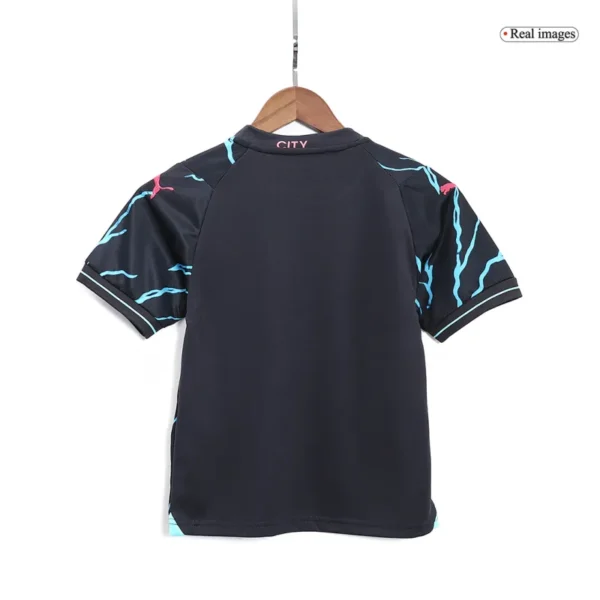 Kids Manchester City Third Away Kit Jersey+Shorts 2023/24 - Image 4