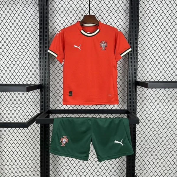 Kids Portugal Home Kits (Jersey+Shorts) 2025 - Image 2