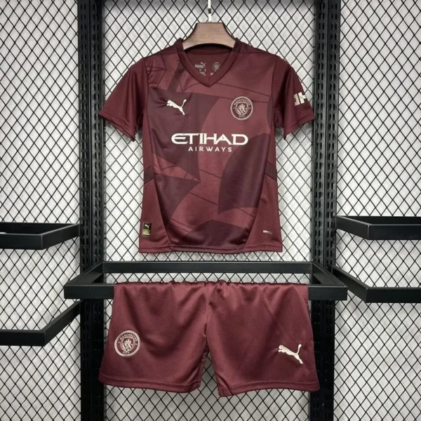 24-25 Manchester City Third Away Kids Kit Jersey+Shorts - Image 3