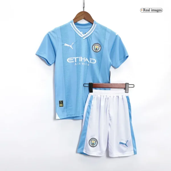 Kids Manchester City Home Kit(Jersey+Short+Socks) 2023/24 - Image 3
