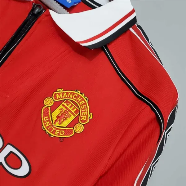 1998-00 Manchester United Beckham #7 Retro Jersey Home Long Sleeve - Image 3