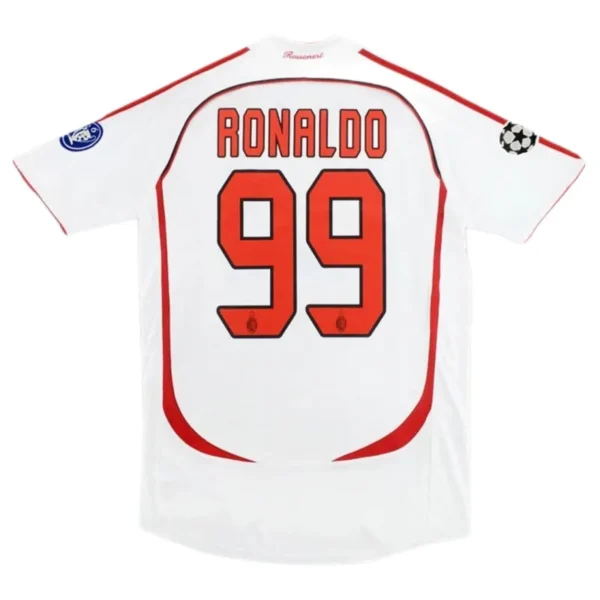 2006-07 AC Milan Ronaldo #99 Kakà #22 Maldini #3 Pirlo #21 UCL Final Retro Jersey Away Replica - Image 9