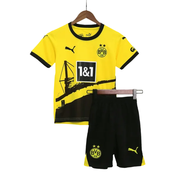 23-24 Kids Borussia Dortmund Home Whole Kit (Jersey+Shorts+Socks) - Image 3