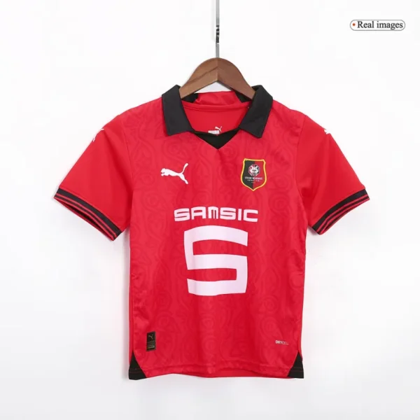 23-24 Kids Stade Rennais Home Kit Jersey+Short - Image 4