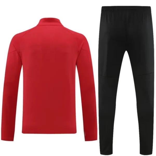2023-24 Kids AC Milan Zipper Sweatshirt Kit(Top+Pants) Red - Image 2