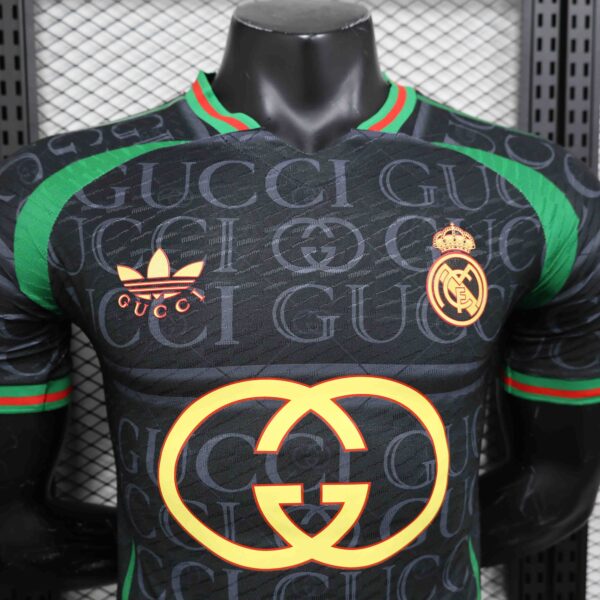24-25 Real Madrid VS GUCCI Black Player Version Jersey - Image 3
