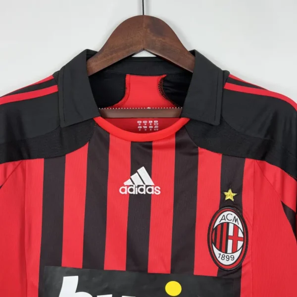 2007/08 AC Milan Retro Jersey Home Long Sleeve - Image 3