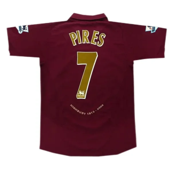 05-06 Arsenal Henry #14 Bergkamp #10 Pires #7 FABREGAS #15 Retro Jersey Home - Image 5