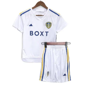 2023/24 Kids Leeds United Home Kit Jersey+Shorts