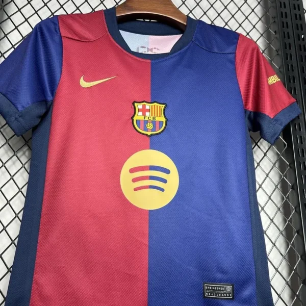 24-25 Barcelona Home Kids Kit Soccer Jersey+Shorts - Image 4