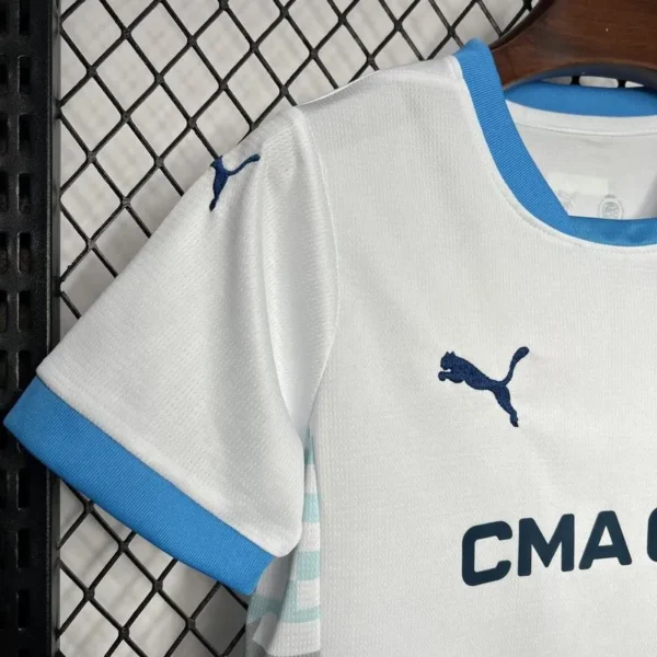 24-25 Marseilles Home Soccer Kids Kit Jersey+Shorts - Image 3