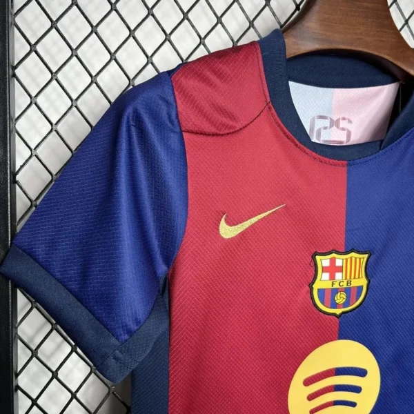 24-25 Barcelona Home Kids Kit Soccer Jersey+Shorts - Image 5