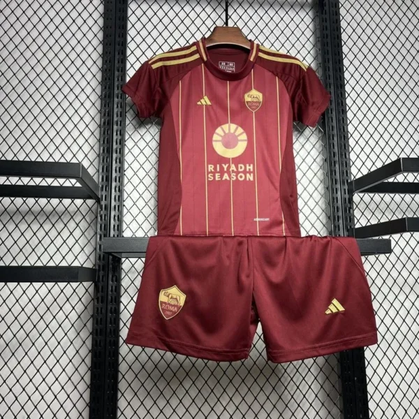 24-25 AS Roma Home Kids Kit Jersey+Shorts - Image 6