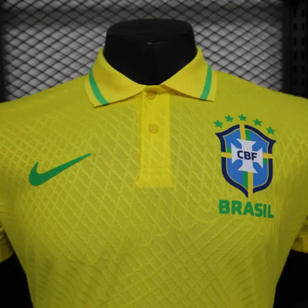 Brazil Men's 2024 Slim Fit POLO Shirt - Yellow - Image 6