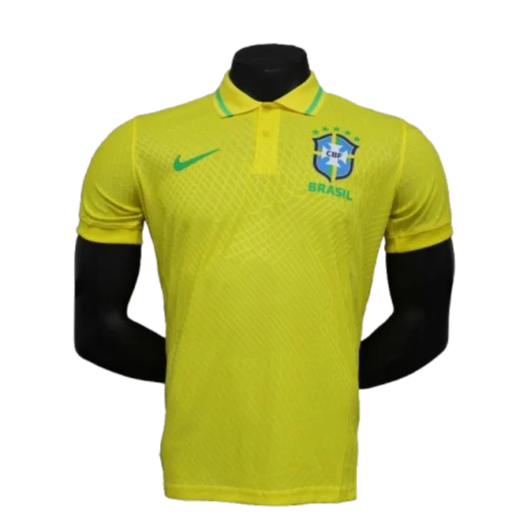 Brazil Men's 2024 Slim Fit POLO Shirt - Yellow