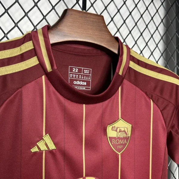 24-25 AS Roma Home Kids Kit Jersey+Shorts - Image 3