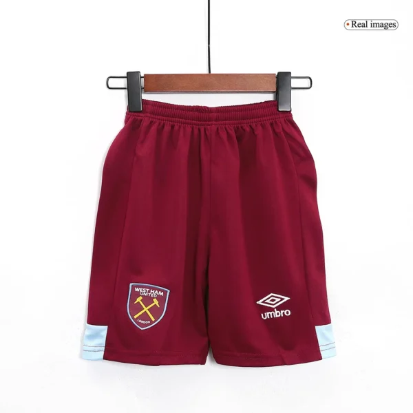2023/24 Kids West Ham United Home Kit Shirt+Shorts - Image 4