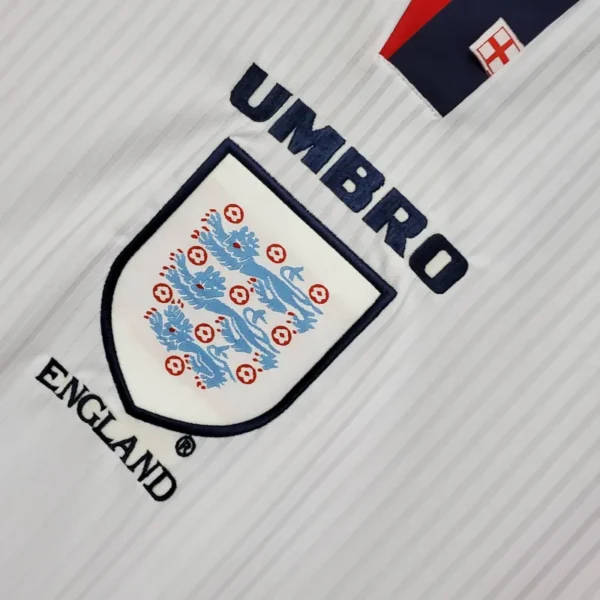 1998 England World Cup Home Retro Jersey Long Sleeve #7 BACKHAM #20 OWEN - Image 4