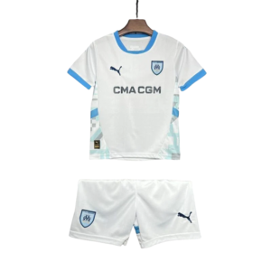 24-25 Marseilles Home Soccer Kids Kit Jersey+Shorts