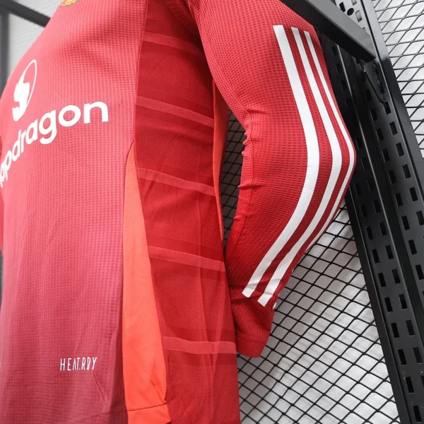 24-25 Manchester United Home Long Sleeve Player Version - Image 7