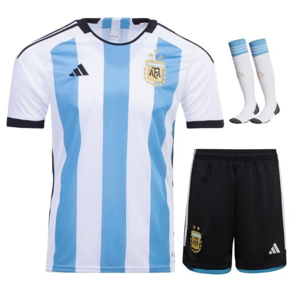Argentina 3 Stars Kids Home Jersey 2022 2023