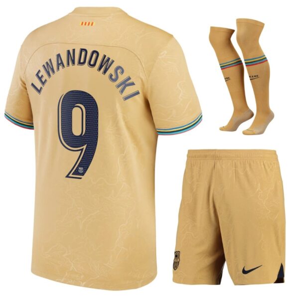 FC BARCELONA AWAY 22-23 LEWANDOWSKI KIDS JERSEY