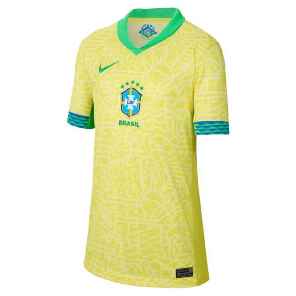 Children's Brazil Home Kit Jersey 2024 2025 - Image 2
