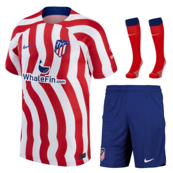 Atletico Madrid Home Kids Kit Shirt 2022 2023