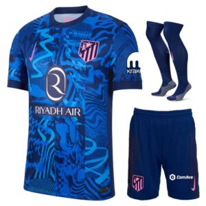 2024 2025 Atletico Madrid Third Kids Kit Jersey