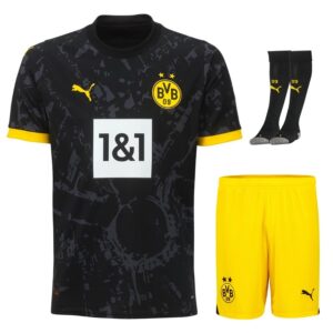 BVB Dortmund Away Child Kit Shirt 2023 2024